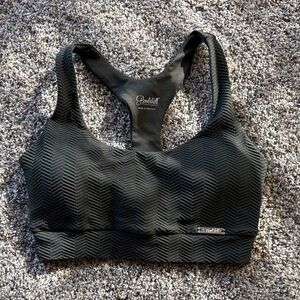 Bombshell Sportswear Green Chevron Sports Bra
